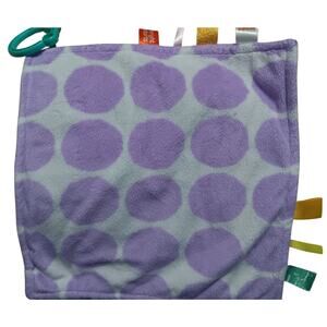 Bright Starts Taggies Security Blanket Lovey Polka Dots Plush Baby Satin Tags